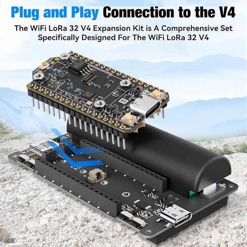 لوحة تطوير ESP32 LoRa V4 + إصدار GPS + بطارية 2800 + حافظة شاشة تعمل باللمس تحمل ESP32-S3R2 SX1262 مع هوائي سوطي 915 ميجاهرتز WiFi Bluetooth V4 طقم توسيع لـ Ar duino LoRawan IOT in Kuwait