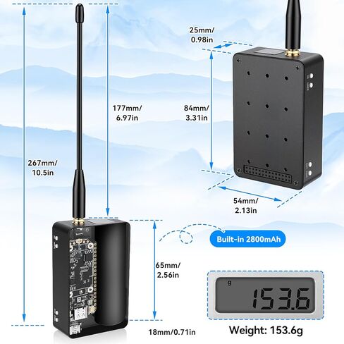 لوحة تطوير ESP32 LoRa V4 + إصدار GPS + بطارية 2800 + حافظة شاشة تعمل باللمس تحمل ESP32-S3R2 SX1262 مع هوائي سوطي 915 ميجاهرتز WiFi Bluetooth V4 طقم توسيع لـ Ar duino LoRawan IOT in Kuwait