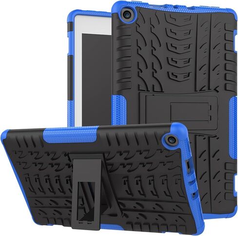 for Kindle fire hd 8 / hd 8 Kids Tablet case 8th 7th Generation 2018 2017 Kickstand Heavy Duty Shockproof Cover (Blue) in Kuwait