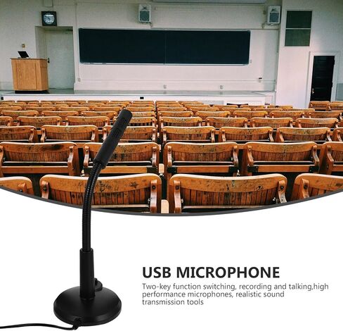 KALLORY USB Desktop Microphone for Computer with Mini Base, Wired Chat and Live Streaming Mic for Online Meetings, Gaming, and Podcasting, Black in Kuwait