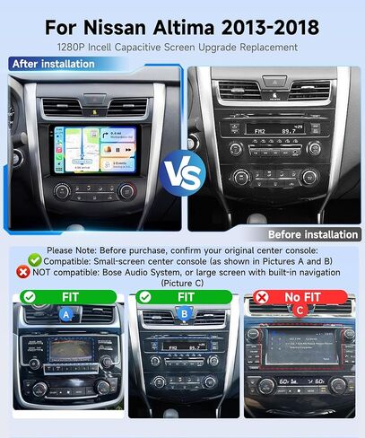 4 Core 4+64G radio for Nissan Altima Teana 2013 2014 2015 2016 2017 2018 Android 15 Car Stereo,Wireless Carplay Android Auto Radio, 9" Incell Touchscreen Radio with GPS FM/RDS EQ BT WiFi Backup Camera in Saudi Arabia