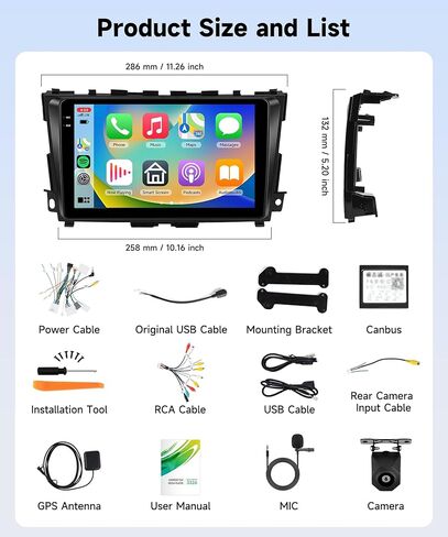 4 Core 4+64G radio for Nissan Altima Teana 2013 2014 2015 2016 2017 2018 Android 15 Car Stereo,Wireless Carplay Android Auto Radio, 9" Incell Touchscreen Radio with GPS FM/RDS EQ BT WiFi Backup Camera in Saudi Arabia