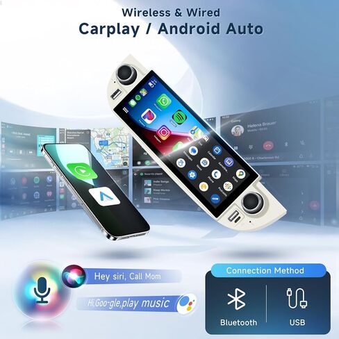 5G WiFi Android 15 Car Radio for Fiat 500 2007-2015 with Wireless Carplay, Android Auto, Touchscreen Stereo with GPS/Bluetooth/FM RDS/Voice Control/SWC/Backup Camera/2G+64G in Kuwait