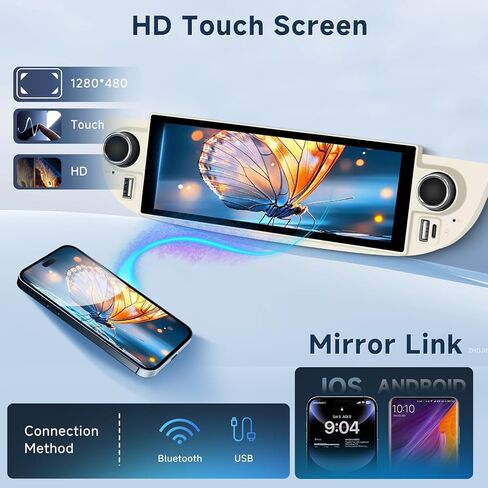 5G WiFi Android 15 Car Radio for Fiat 500 2007-2015 with Wireless Carplay, Android Auto, Touchscreen Stereo with GPS/Bluetooth/FM RDS/Voice Control/SWC/Backup Camera/2G+64G in Kuwait