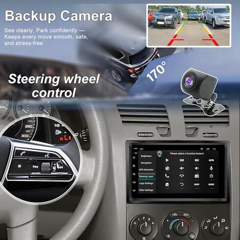 5G WiFi ترقية راديو السيارة لسيارة Chevy Chevolet Malibu 2004 2005 2006 2007، وحدة رأس ستيريو بشاشة لمس 7 بوصة مع Carplay لاسلكي Android Auto GPS Navigation FM Bluetooth SWC HD كاميرا احتياطية in Kuwait