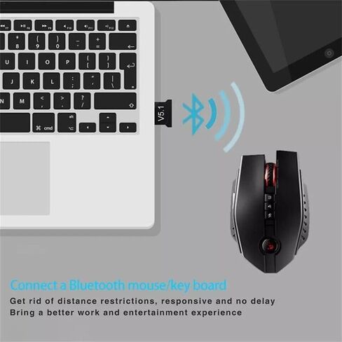 USB Wireless Bluetooth Adapter, Bluetooth 5.1 USB Adapter Receiver Audio Transmitter Wireless Receiver Dongle for Desktop, Laptop, Speaker in Kuwait
