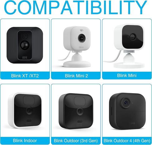 حامل كاميرا Blink خارجي، مشبك مرن لـ Blink Mini/XT2/XT3، ذراع معقوفة مقاس 15.7 بوصة مع دوران 360 درجة، بدون تركيب أدوات، ملحقات كاميرا وميض عالمية للشجرة/السياج (أسود) in Kuwait