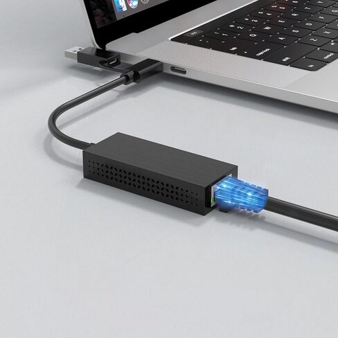 USB-C/A to 2.5 Gigabit Ethernet Adapter, Compact & Portable 2-in-1 USB 3.2 Type-A/Type-C to 2500Mbps RJ45 LAN Converter, Compatible for Microsoft Windows Mac OS iPadOS in Kuwait
