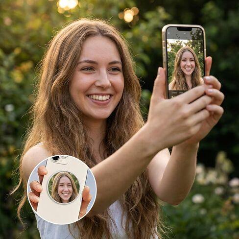 Selfie Magnetic Mirror Convex Wide-Angle Mirror for Phone Back Camera Selfies Logging Streaming Video Recording Video Conference Photography in Kuwait