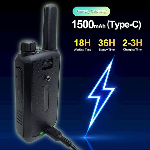 Walkie Talkies for Kids Adults Baofeng Radio BF-T17, 22 CH 462MHz 467MHz FRS Two-Way Radios with 1500mAh Rechargeable Type-C Battery Handheld Transceiver for Outdoor Camping Hiking (2 Pack) in Kuwait