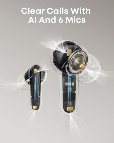 Soundcore P41i من Anker، سماعات أذن متكيفة مع خاصية إلغاء الضوضاء مع شاحن هاتف محمول ومحول Lightning مدمج، وقت تشغيل 12 ساعة، 192 ساعة مع حافظة (متجددة) in Kuwait