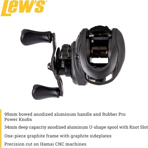 بكرة الصيد من Lew's Speed ​​Spool Baitcast، محامل 9+1، نسبة تروس 7.5:1، إطار من الألومنيوم، لوحة جانبية من الجرافيت، نظام فرامل MCS، تروس السرعة، سحب رولون، استرجاع اليد اليمنى، رمادي (تغليف البطلينوس) in Kuwait