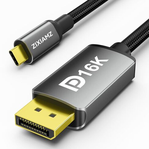 كابل USB C إلى DisplayPort 2.1 3.3FT [16K@30 هرتز 8K@120 هرتز 4K@240 هرتز] 40 جيجابت في الثانية Thunderbolt أحادي الاتجاه 5/4 لعرض سلك المنفذ، USBC مضفر إلى DP لأجهزة MacBook وOdyssey G8/G9 وXPS وiPhone 17 in Kuwait