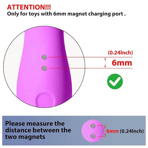 Meliya 2Pack Magnetic USB DC Charger Cable(6mm/0.24inch), Replacement Charging Cord for Rechargeable Toys Massagers Electric Toothbrush (6MM-2pack) in Kuwait
