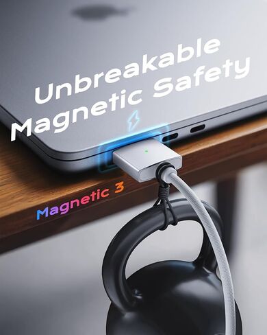 كابل Maxonar USB C إلى مغناطيسي 3 بطول 6.6 أقدام، يصل إلى 140 وات PD شحن سريع مجدول - بديل فقط لجهاز MacBook Pro 14 بوصة/16 ​​بوصة 2025/2024/ 2023/2021، Air 13 بوصة/15 بوصة M4 2025، M3 2024، M2 2023، 2022- أبيض in Kuwait