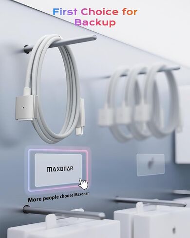 كابل Maxonar USB C إلى مغناطيسي 3 بطول 6.6 أقدام، يصل إلى 140 وات PD شحن سريع مجدول - بديل فقط لجهاز MacBook Pro 14 بوصة/16 ​​بوصة 2025/2024/ 2023/2021، Air 13 بوصة/15 بوصة M4 2025، M3 2024، M2 2023، 2022- أبيض in Kuwait