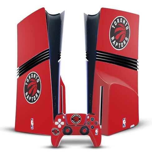 Head Case Designs Officially Licensed NBA Red Design Toronto Raptors Logo Vinyl Sticker Gaming Skin Decal Cover Compatible With Sony PlayStation 5 PS5 Pro Disc Edition Console & DualSense Controller in Kuwait
