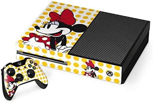 ملصق Skinit المخصص للألعاب متوافق مع وحدة تحكم Xbox One وحزمة وحدة التحكم - تصميم نقاط صفراء مرخص رسميًا من Disney Minnie Mouse in Kuwait
