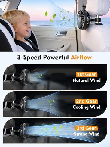 Hayousui Dual Head Car Fan and USB Car Fans for Backseat in Kuwait