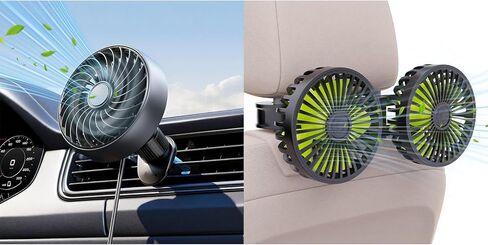 Hayousui Dual Head Car Fan and Portable Cooling Fans in Kuwait