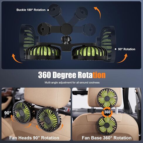 Hayousui Dual Head Car Fan and Portable Cooling Fans in Kuwait