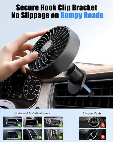 Hayousui Dual Head Car Fan and Portable Cooling Fans in Kuwait