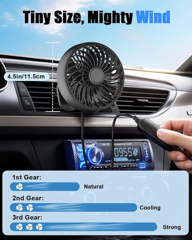 Hayousui Dual Head Car Fan and Portable Cooling Fans in Kuwait
