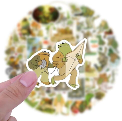 50pcs Frog and Toad Stickers for Adult Journal,Cute Fun Cartoon Waterproof Vinyl Stickers for Teens Water Bottle Skateboard Guitar Phone Computer Travel Case Graffiti Decals in Kuwait