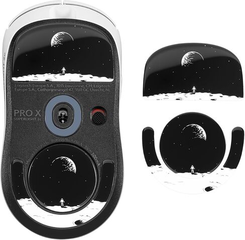 زلاجات ماوس من الزجاج المقسى من immoenuc لفأرة الألعاب Logitech G PRO X Superlight 2C، حافة مصقولة 2.5D بديلة ناعمة ومتينة لأقدام الماوس (نمط الطباعة) in Kuwait