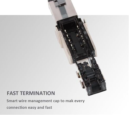 Tool Free Shielded RJ45 Connectors Cat6A (8 Pack), STP Metal Shielded Field Termination plug, 22 to 26Awg, with locking kit (8pcs lock+1pc key) in Kuwait