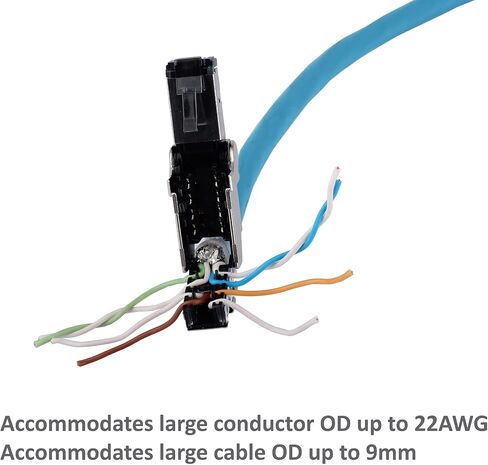 Tool Free Shielded RJ45 Connectors Cat6A (8 Pack), STP Metal Shielded Field Termination plug, 22 to 26Awg, with locking kit (8pcs lock+1pc key) in Kuwait