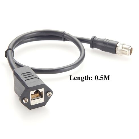 لوحة جبل M12 8 دبوس X-Code إلى RJ45 CAT6A كابل إيثرنت صناعي مقاوم للماء عالي المرونة محمي كابل M12 Gige مع برغي متوافق مع Cognex في أتمتة الكاميرا الصناعية (0.5 متر) in Kuwait