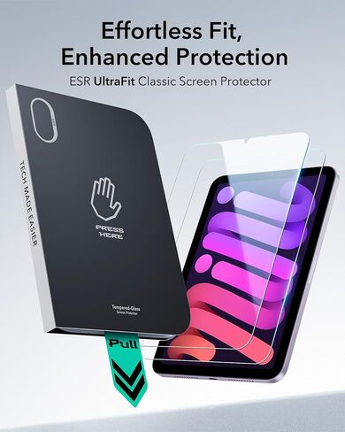 ESR 2 Pack Screen Protector for iPad mini 7th Gen (A17 Pro, 2024) & 6th Gen (2021) + 2 Pack Armorite Paper-Feel Screen Protector in Kuwait