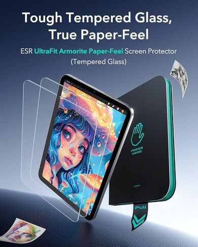 ESR 2 Pack Screen Protector for iPad mini 7th Gen (A17 Pro, 2024) & 6th Gen (2021) + 2 Pack Armorite Paper-Feel Screen Protector in Kuwait