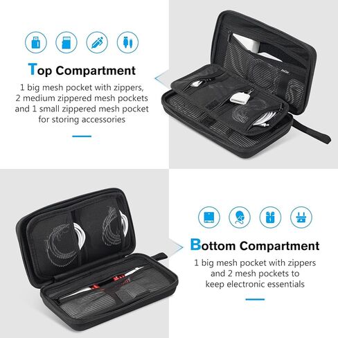 ProCase Large Hard Travel Electronic Organizer Case for MacBook Power Adapter Chargers Cables Tech Organizer Bundle with Hard Carrying Case for SanDisk Extreme in Kuwait