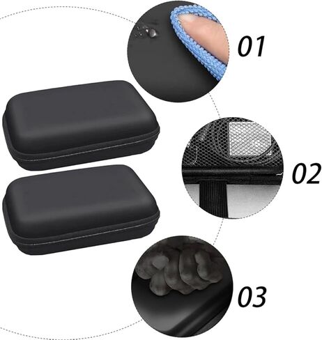 OSALADI 2pcs Shockproof Eva Digital Accessory Bags Portable Hard Drive Cases with Zipper for Travel and Electronics Storage, Black 12x10x4cm in Kuwait