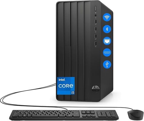 HP Desktop Computer Tower PC | Intel 6-Core i5-12500 | 32GB RAM + 1TB PCIe SSD | Complete Setup with WiFi, Bluetooth, Keyboard & Mouse | Windows 11 Home| Ideal for Home Office, Business & Student in Kuwait