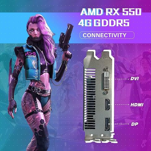 كمبيوتر مكتبي HP RGB للألعاب، Intel Quad Core I5-6500، Radeon RX 550 4G، 16GB DDR4، 1T SSD + 3T HDD، لوحة مفاتيح وماوس RGB، 600M WiFi وبلوتوث، Windows 11 (متجدد) in Kuwait