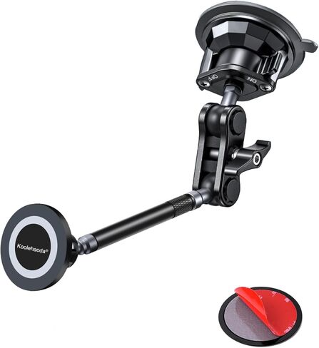 koolehaoda Magnetic Car Phone Holder for Magsafe, Vacuum Suction Cup Phone Mount for Windshield Dashboard, 360° Adjustable Metal Arm Car Phone Holder for iPhone Samsung All Smartphone & Cars Truck in Kuwait