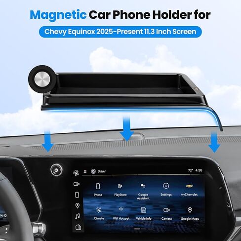 Karltys Upgraded 360° Rotation Magnetic Phone Holder Organizer for Chevy Equinox(LT/RS/ACTIV) 2025 2026 Accessories, Screen Organizer & Magnetic Phone Mount for Chevy Equinox 11.3" Screen(Not for EV) in Kuwait