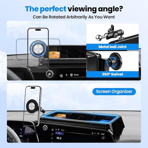 Karltys Upgraded 360° Rotation Magnetic Phone Holder Organizer for Chevy Equinox(LT/RS/ACTIV) 2025 2026 Accessories, Screen Organizer & Magnetic Phone Mount for Chevy Equinox 11.3" Screen(Not for EV) in Kuwait