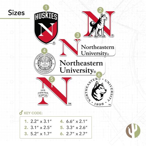 ملصق جامعة نورث إيسترن صبار الصحراء Huskiesr شارات الفينيل زجاجة مياه للكمبيوتر المحمول ورقة قصاصات السيارة T2 (النوع 2-4) in Kuwait