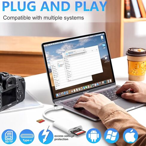 USB C SD Card Reader for iPhone 17/16/15/iPad/MacBook/Mac, wtyixs USB-C Type C SD Reader 2 Slots Supports SD and MicroSD Memory Card Adapter Digital Camera Adapter Trail Viewer, Plug and Play in Kuwait