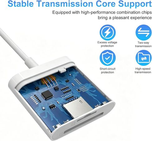 USB C SD Card Reader for iPhone 17/16/15/iPad/MacBook/Mac, wtyixs USB-C Type C SD Reader 2 Slots Supports SD and MicroSD Memory Card Adapter Digital Camera Adapter Trail Viewer, Plug and Play in Kuwait