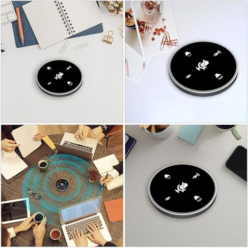 ميكروفون NUOBESTY USB متعدد الاتجاهات للمؤتمرات، ميكروفون محمول لمكالمات الفيديو والبث المباشر، متوافق مع الكمبيوتر المحمول والكمبيوتر، أسود in Kuwait