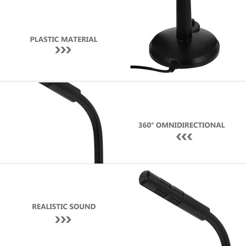 OSALADI USB Laptop Microphone with Base Mini Computer Microphone for Meeting Recording and Gaming Chat in Black Compatible with PC and Laptop in Kuwait