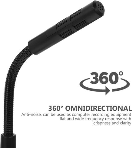 OSALADI USB Laptop Microphone with Base Mini Computer Microphone for Meeting Recording and Gaming Chat in Black Compatible with PC and Laptop in Kuwait