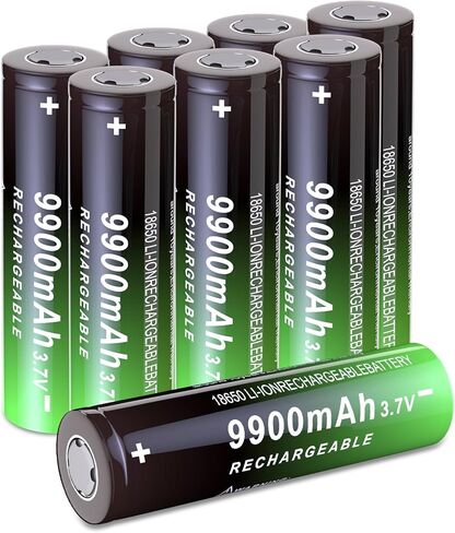 6 Pack 3.7V 9900 mAh Rechargeable Battery Flat Top Upgrade Capacity Batteries for Flashlights,Solar Lights,Headlamp, Remote Control in Saudi Arabia