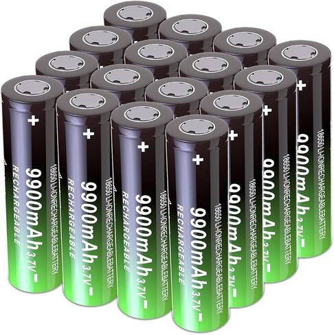 6 Pack 3.7V 9900 mAh Rechargeable Battery Flat Top Upgrade Capacity Batteries for Flashlights,Solar Lights,Headlamp, Remote Control in Saudi Arabia