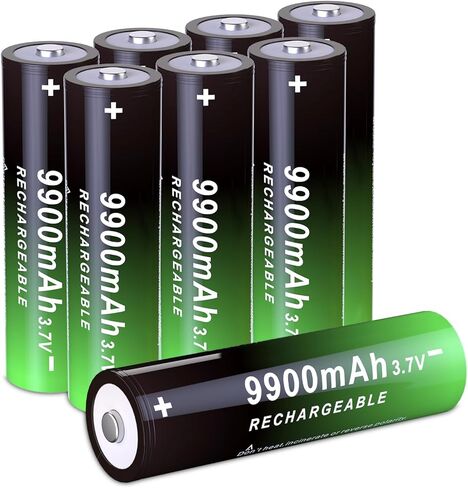 6 Pack 3.7V 9900 mAh Rechargeable Battery Flat Top Upgrade Capacity Batteries for Flashlights,Solar Lights,Headlamp, Remote Control in Saudi Arabia